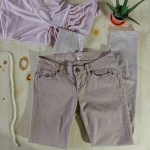 Ann Taylor Loft modern skinny tan denim pants